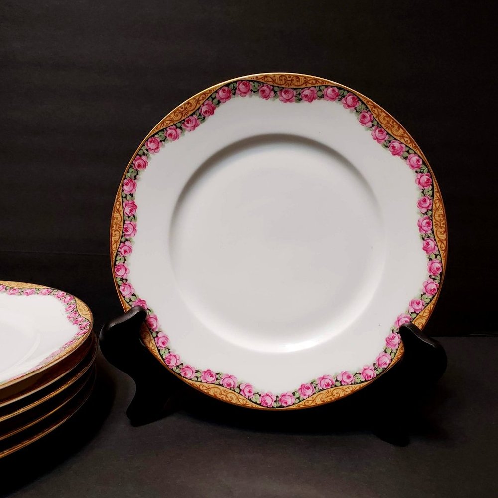Antique Seltmann Weiden fine porcelain dessert plate, Roses, hand painted 1920s - Picture 1 of 7